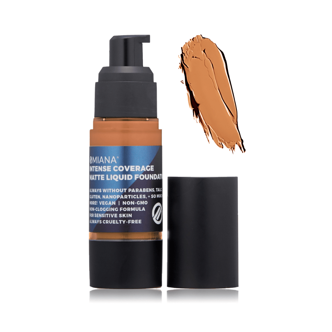 Omiana Cosmetics Foundation Chestnut Intense Coverage Liquid Foundation - Mica-Free, Talc-Free, & More!