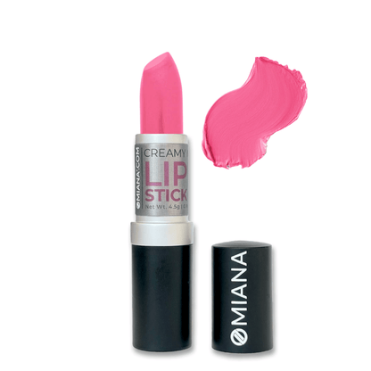 Omiana Natural Cosmetics Lipstick Subtle Shimmer Glamorous Pink Creamy Mineral Lipstick - Titanium Dioxide-Free + Mica-Free Options!
